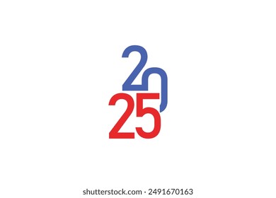 Feliz año nuevo 2025 diseño de texto Vector gratis 