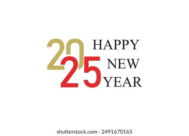 Feliz año nuevo 2025 diseño de texto Vector gratis 