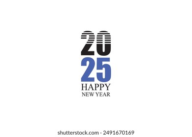 Feliz año nuevo 2025 diseño de texto Vector gratis 