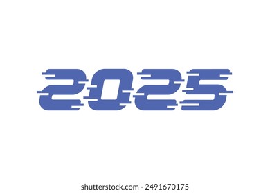 Happy new year 2025 text design free vector 