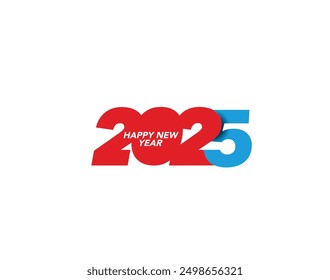 Happy New Year 2025 Text Typography Design Element flyer, banner design.