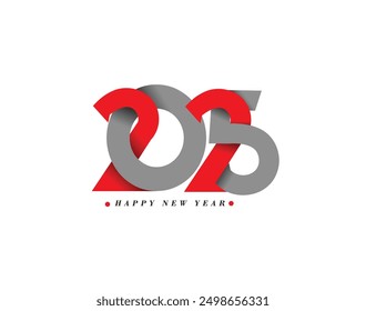 Frohes neues Jahr 2025 Text Typografie Design Element Flyer, Banner Design.