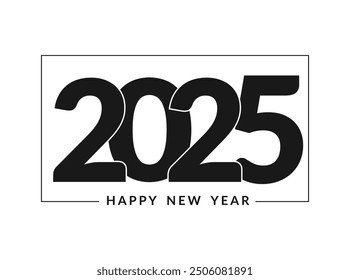 Happy New Year 2025 text design. Cover of business diary for 2025 new year with wishes. Happy New Year 2025 Design Template. Modern Design for Calendars, Invitation, Greeting Card, and Holidays design