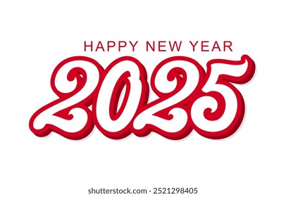 Feliz Ano Novo 2025 texto design vetor