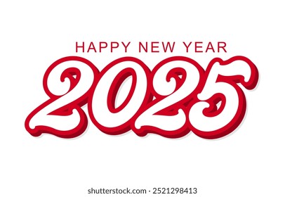 Happy New Year 2025 text design vector