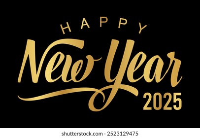 Happy New Year 2025 text design vector, Happy New Year 2025 typography