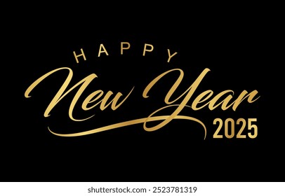 Happy New Year 2025 text design vector, Happy New Year 2025 typography