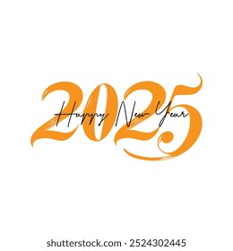 Happy New Year 2025 text design. 