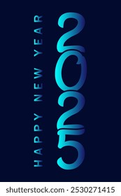 Happy new year 2025 text design for brochure design template card banner vector illustration.