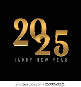 Happy New Year 2025 text design. Cover of business diary for 2025 new year with wishes.