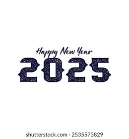 Happy New Year 2025 text design vector, Happy New Year 2025 typography