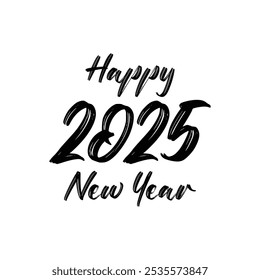 Happy New Year 2025 text design vector, Happy New Year 2025 typography