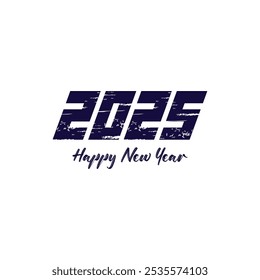 Feliz año Nuevo 2025 Vector de diseño de texto, Feliz año Nuevo 2025 tipografía