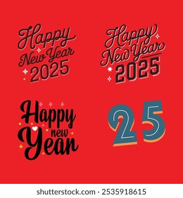 Happy New Year 2025 text design