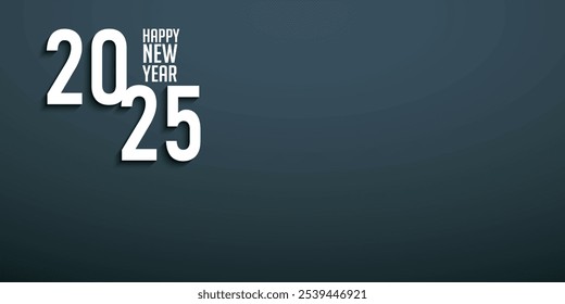 Happy New Year 2025 Text Design with Greetings Happy New Year 2025