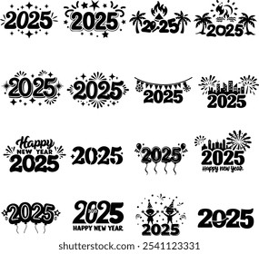 Happy New Year 2025 text Design, "Celebrate the arrival of **Happy New Year 2025** with joy and excitement! As we step into 2025, embrace new beginnings, set inspiring goals, and cherish moments.