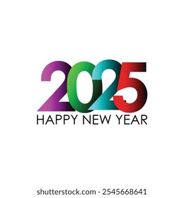 Happy New Year 2025 text design. Cover of business