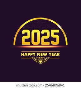 Happy New Year 2025 text design vector, Happy New Year 2025 typography