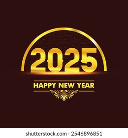 Happy New Year 2025 text design vector, Happy New Year 2025 typography