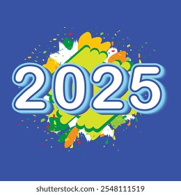 Feliz año Nuevo 2025 diseño de texto. Portada del diario de negocios para el año nuevo 2025 con deseos. Feliz año Nuevo 2025 con Plantilla de diseño de caligrafía