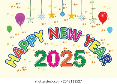 Feliz año Nuevo 2025 diseño de texto. Portada del diario de negocios para el año nuevo 2025 con deseos. Feliz año Nuevo 2025 con Plantilla de diseño de caligrafía