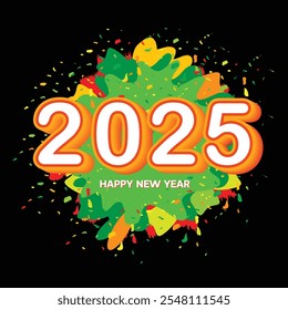 Feliz año Nuevo 2025 diseño de texto. Portada del diario de negocios para el año nuevo 2025 con deseos. Feliz año Nuevo 2025 con Plantilla de diseño de caligrafía