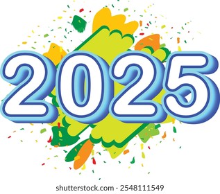 Feliz año Nuevo 2025 diseño de texto. Portada del diario de negocios para el año nuevo 2025 con deseos. Feliz año Nuevo 2025 con Plantilla de diseño de caligrafía