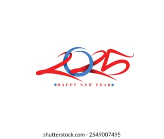 Feliz Año Nuevo 2025 Texto Tipografía Diseño Conjunto de Elemento Flyer, Anuncio Diseño de Póster.