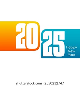 Happy new year 2025 Text Design vector.