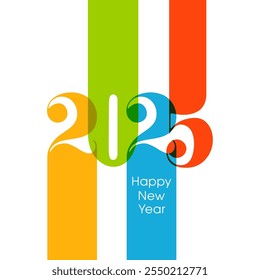 Happy new year 2025 Text Design vector.