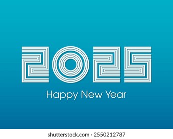 Happy new year 2025 Text Design vector.