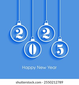 Happy new year 2025 Text Design vector.