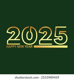 Happy New Year 2025 text design vector, Happy New Year 2025 typography