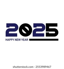 Happy New Year 2025 text design vector, Happy New Year 2025 typography