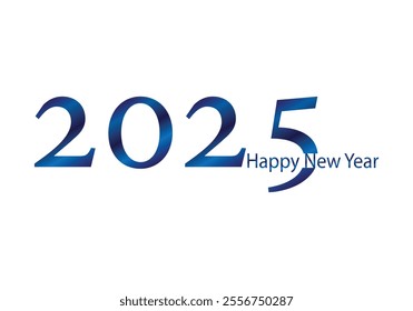 Happy New Year 2025 text design template. Calligraphy black numbers 2025. Collection typography logo design for holiday cover, banner and card.