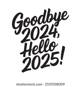 Happy New Year 2025 text design. Cover of business diary for 2025 with wishes. Brochure design template, card, banner. Vector illustration. Isolated on white background.