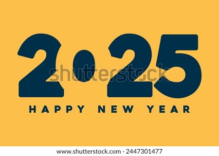 Happy New Year 2025 text design. Cover of business diary for 2025 with wishes