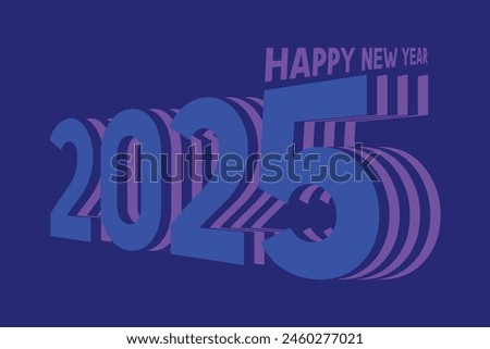 Happy New Year 2025 text design. Cover of business diary for 2025 with wishes.