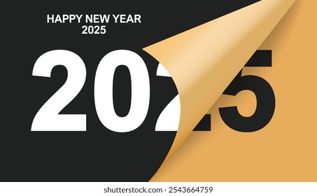 Happy New Year 2025! This greeting card banner marks the transition from 2024 to the new year 2025.