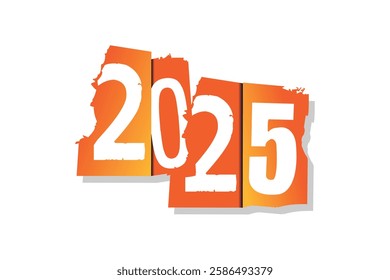 Happy New Year 2025 Three Dimensional Design Template