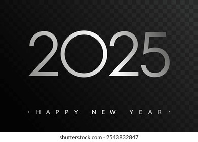 Happy new year 2025 with a transparent background. Stock illustration 2025