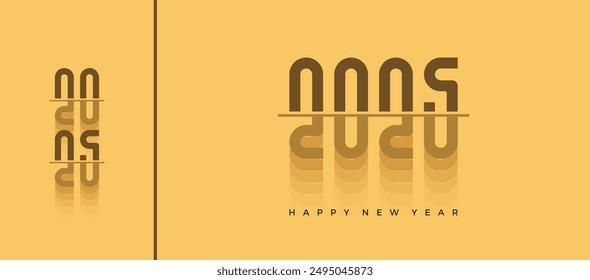 happy new year 2025 with truncated number concept. Happy new year 2025 logo design. greeting concept for 2025 new year celebration.