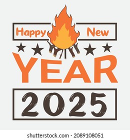 Happy New Year 2025 T-shirt Design