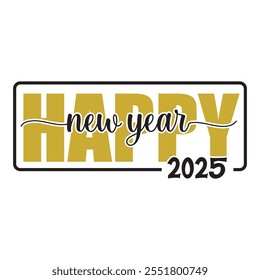 Happy New Year 2025 T-Shirt Design.