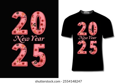 Happy New Year 2025 T-shirt design For Print, Poster, Card, Mugs, Bags, Invitations, Parties, Etc.