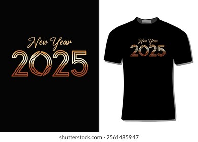 Happy New Year 2025 T-shirt design For Print, Poster, Card, Mugs, Bags, Invitations, Parties, Etc.