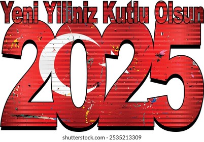 Feliz año Nuevo 2025 con la bandera de Turquía en el interior - Illustración libre de derechos,
NÚMEROS DE FELIZ AÑO NUEVO 2025