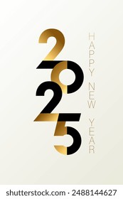 Happy New Year 2025, typography logo design concept. Happy New Year 2025, for seasonal holidays, greeting cards and calendars. Vector illustration