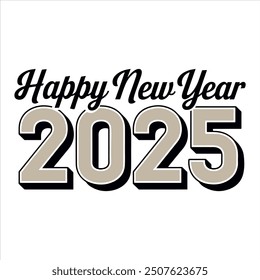 Happy new year 2025 typography design