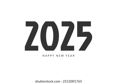 Happy New Year 2025 typography template calendar cover. Vector design for poster, banner, greeting card and invitation.